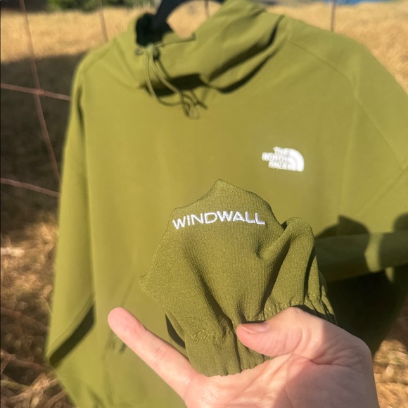 The North Face Willow Stretch windwall pullover hoodie Green Forest olive XL - Picture 7 of 14